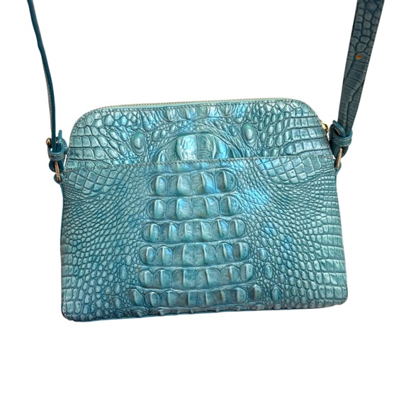 Brahmin blue/green embossed Melbourne mini Sydney crossbody bag - Picture 2 of 10
